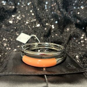 Calvin Klein Silver and Orange Women's Bangle
